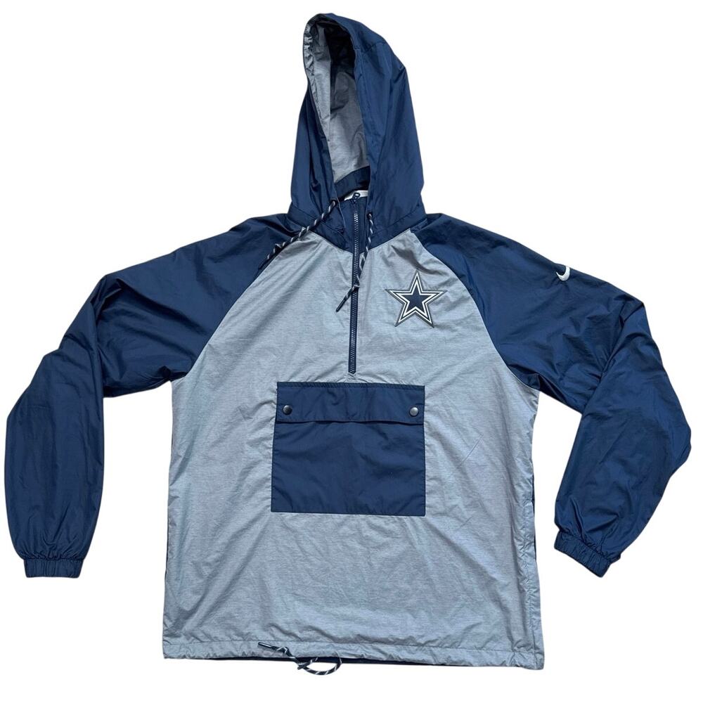 Dallas Cowboys NFL Warm Up nylon Big Logo Windbreaker Size L